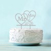 Топпер в торт "Mr & Mrs" (серебро)
