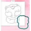 Трафарет + форма "Влюбленный мишка Тедди"