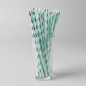 Трубочки для коктейля "Спираль" набор 25 шт, цвет бирюзовый   
