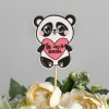 Украшение для букета «Ты моя любовь» панда с сердцем, 5,3 х 6,7 см