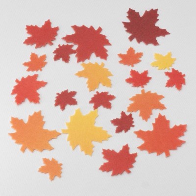 Вафельные осенние листья цветные двухсторон, 20 шт, микс